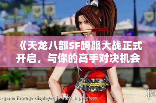 《天龙八部SF跨服大战正式开启，与你的高手对决机会来临》