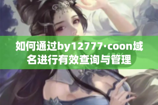 如何通过by12777·coon域名进行有效查询与管理
