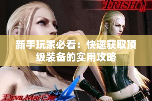 新手玩家必看：快速获取顶级装备的实用攻略
