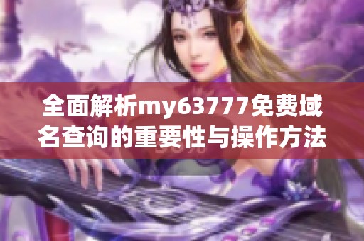全面解析my63777免费域名查询的重要性与操作方法