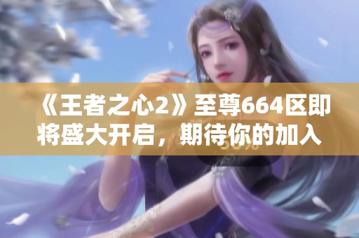 《王者之心2》至尊664区即将盛大开启，期待你的加入！