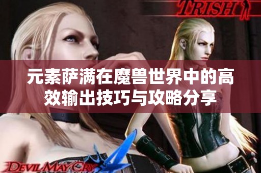 元素萨满在魔兽世界中的高效输出技巧与攻略分享