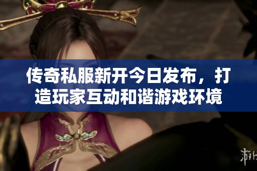 传奇私服新开今日发布，打造玩家互动和谐游戏环境
