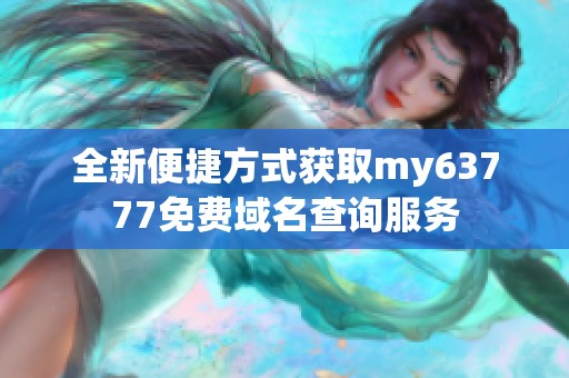 全新便捷方式获取my63777免费域名查询服务