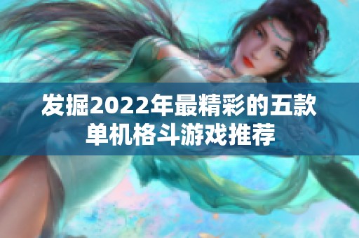 发掘2022年最精彩的五款单机格斗游戏推荐