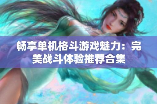 畅享单机格斗游戏魅力：完美战斗体验推荐合集