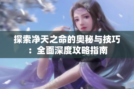 探索净天之命的奥秘与技巧：全面深度攻略指南