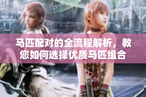 马匹配对的全流程解析，教您如何选择优质马匹组合