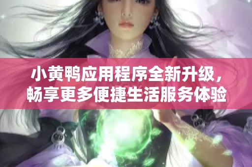 小黄鸭应用程序全新升级，畅享更多便捷生活服务体验