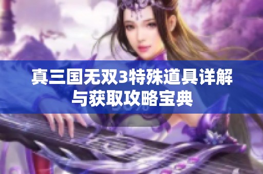 真三国无双3特殊道具详解与获取攻略宝典