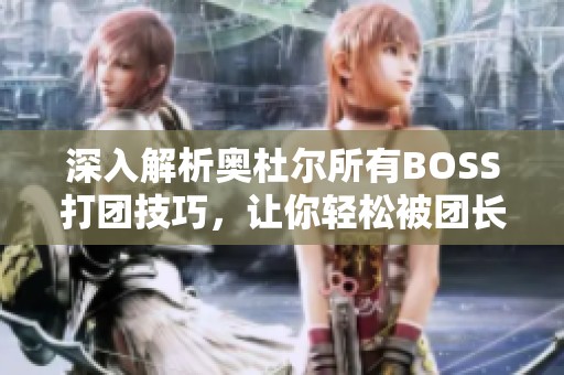 深入解析奥杜尔所有BOSS打团技巧，让你轻松被团长选中