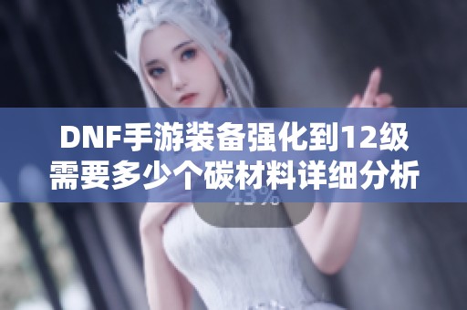 DNF手游装备强化到12级需要多少个碳材料详细分析