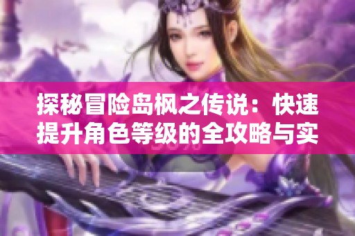 探秘冒险岛枫之传说：快速提升角色等级的全攻略与实用技巧分享