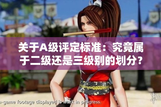 关于A级评定标准：究竟属于二级还是三级别的划分？
