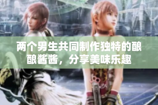 两个男生共同制作独特的酿酿酱酱，分享美味乐趣