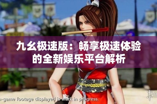 九幺极速版：畅享极速体验的全新娱乐平台解析
