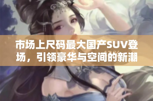 市场上尺码最大国产SUV登场，引领豪华与空间的新潮流