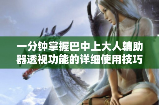 一分钟掌握巴中上大人辅助器透视功能的详细使用技巧