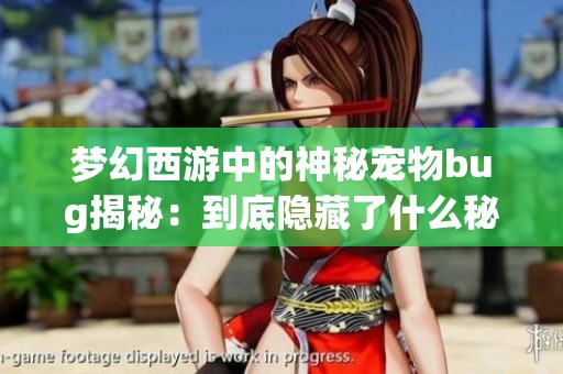 梦幻西游中的神秘宠物bug揭秘：到底隐藏了什么秘密？