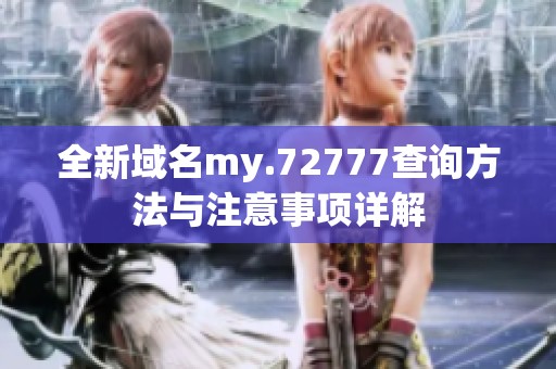 全新域名my.72777查询方法与注意事项详解