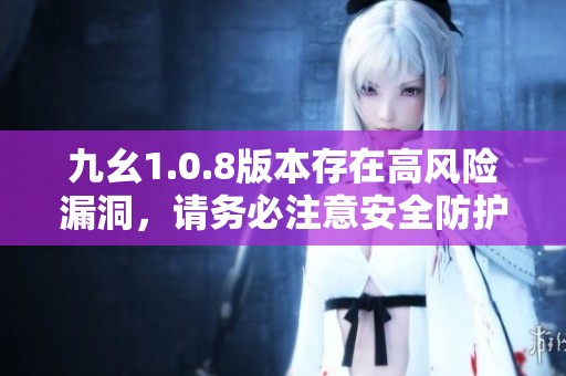 九幺1.0.8版本存在高风险漏洞，请务必注意安全防护